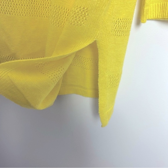 Talbots NEW Bright Yellow Lightweight Tunic Sweater Linen Blend Summer Comfort - Picture 8 of 12